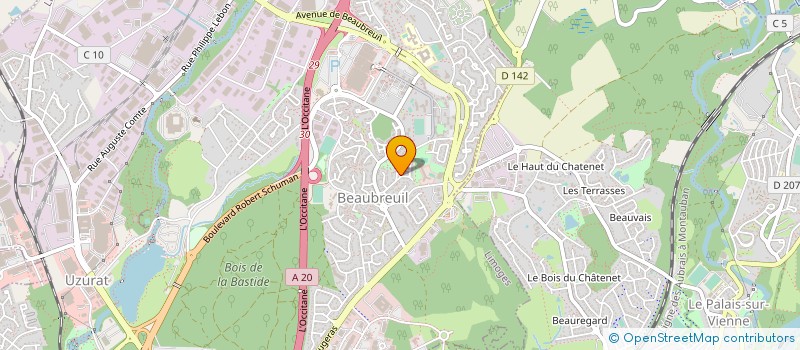 localisation de l'entreprise ENTRETIEN BOIS ET FORET SAS à LIMOGES