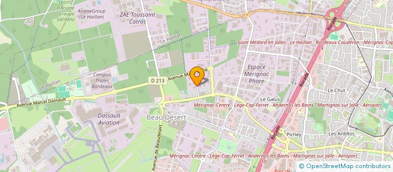 localisation de l'entreprise ENVEL'IMPRIM à MERIGNAC