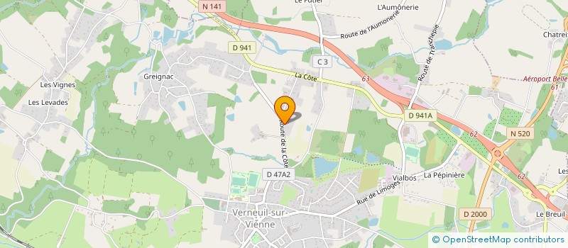 localisation de l'entreprise ENVERGURE à VERNEUIL-SUR-VIENNE
