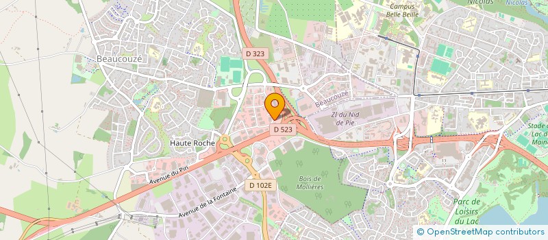 localisation de l'entreprise ENVERGURE ANGERS à BEAUCOUZE