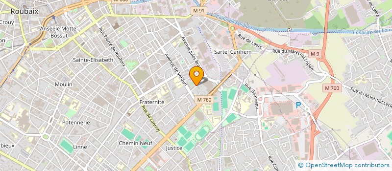 localisation de l'entreprise ENVIRONNEMENT CITOYEN CADRE VIE ECOLOGIE à ROUBAIX