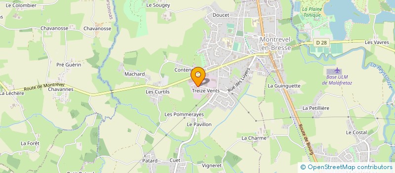 localisation de l'entreprise ENVIRONNEMENT ET GENIE CIVIL DE L'AIN à MONTREVEL-EN-BRESSE