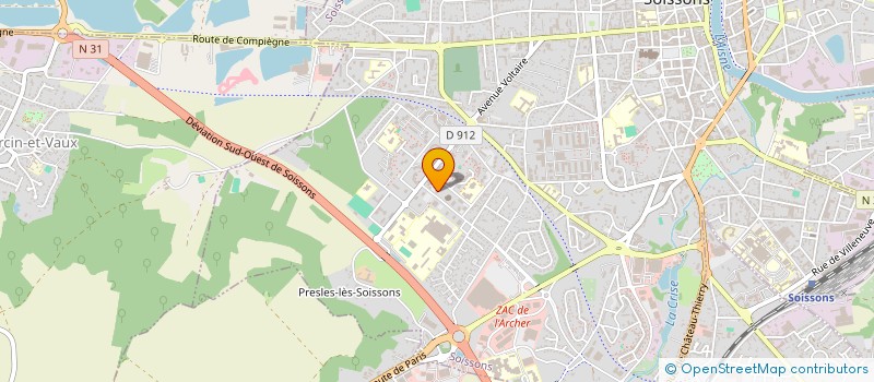 localisation de l'entreprise ENVIRONNEMENT ET TRANSACTIONS à SOISSONS