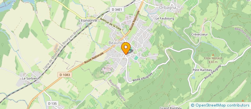 localisation de l'entreprise ENVIRONNEMENT SUD REVERMONT  BEAUFORT-ORBAGNA