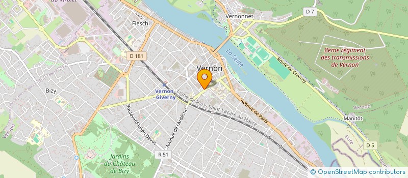 localisation de l'entreprise ENVIRONNEMENTS TECHNIQUES à VERNON