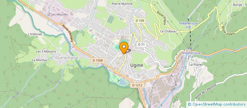 localisation de l'entreprise ENVOL GYMNIQUE UGINE  UGINE