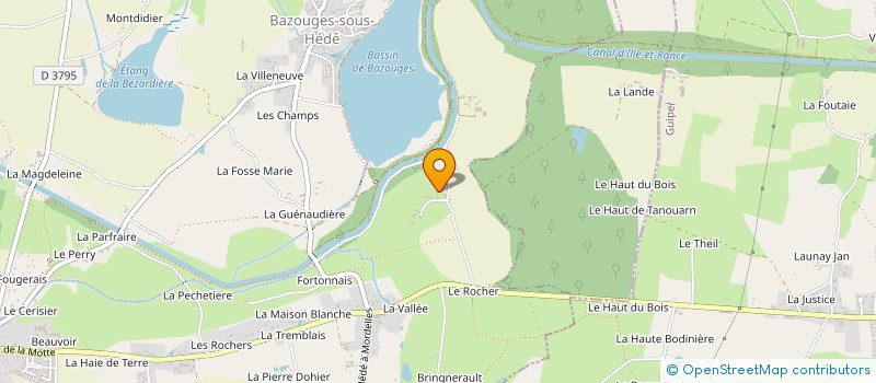 localisation de l'entreprise ENVOLEE  HEDE-BAZOUGES