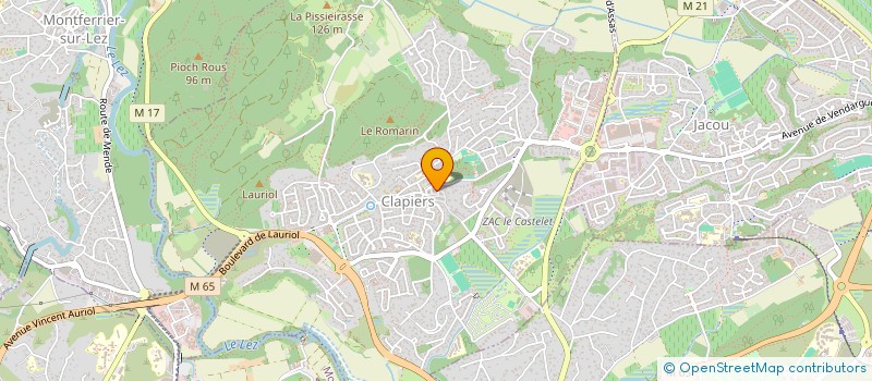 localisation de l'entreprise EOS-ST: EVALUATION OSTEOPATHIQUE DE LA SANTE AU TRAVAIL  CLAPIERS