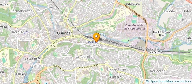 localisation de l'entreprise EPI-SERVICE à QUIMPER