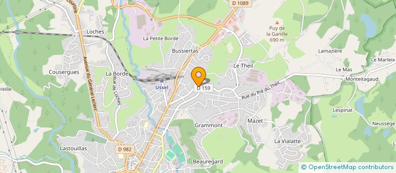localisation de l'entreprise EPSYLON à USSEL