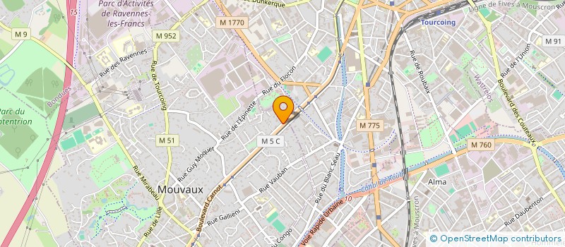 localisation de l'entreprise EQUID'OR à MOUVAUX