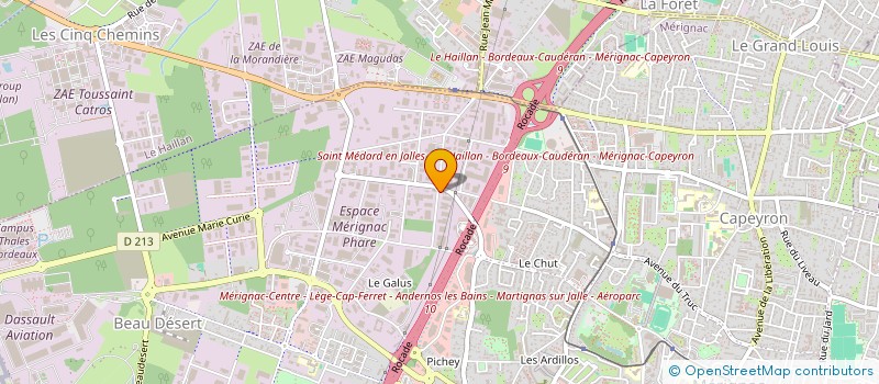 localisation de l'entreprise EQUIP LOC à MERIGNAC