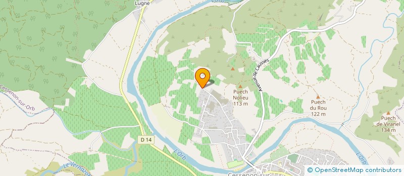 localisation de l'entreprise EQUIPE DE RUGBY DES SAPEURS POMPIERS DE L'HERAULT  CESSENON-SUR-ORB