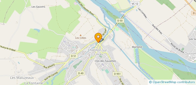 localisation de l'entreprise EQUIPE POUR LA CULTURE LES LOISIRS ET ANIMATION POUR TOUS à CHATILLON-SUR-LOIRE