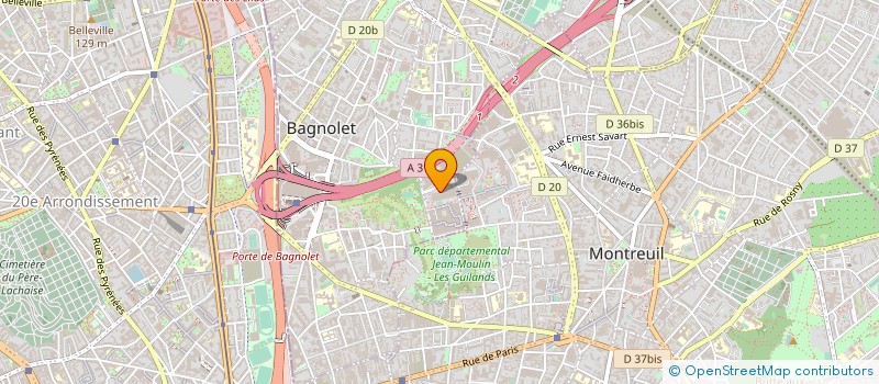 localisation de l'entreprise EQUIPEMENT BUREAU MACHINES à BAGNOLET