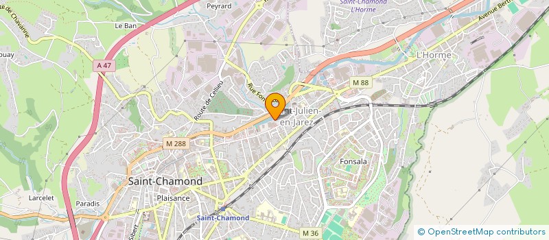 localisation de l'entreprise EQUIPEMENT INDIVIDUEL PROTECT BOURRIN SA à SAINT-CHAMOND
