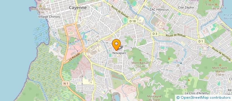 localisation de l'entreprise EQUIPEMENTS PRO GUYANE  CAYENNE