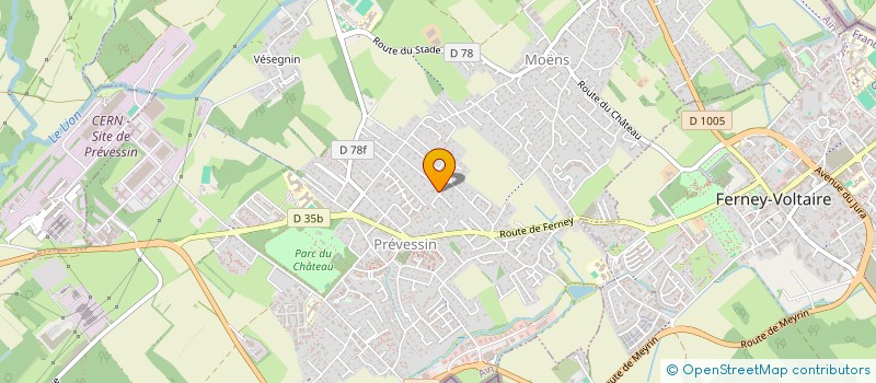 localisation de l'entreprise ERAGE PAYS DE GEX  PREVESSIN-MOENS