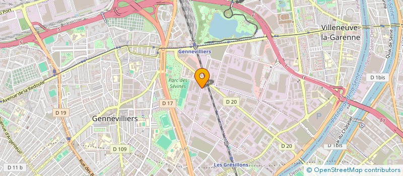 localisation de l'entreprise ERAL à GENNEVILLIERS