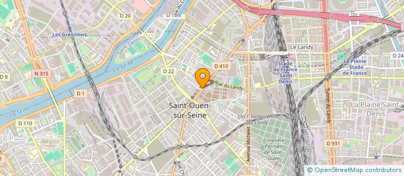 localisation de l'entreprise ERALI à SAINT-OUEN-SUR-SEINE