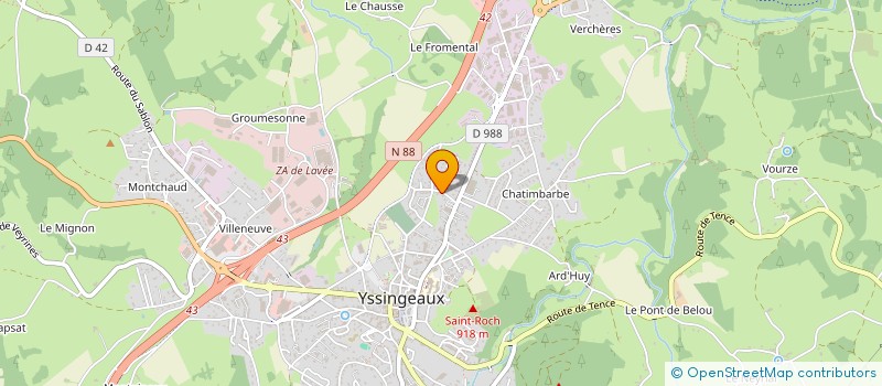 localisation de l'entreprise ERAPV à YSSINGEAUX