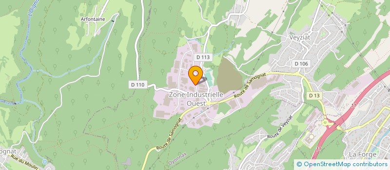 localisation de l'entreprise ERCE PLASTURGIE HOLDING à OYONNAX