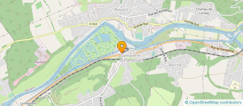 localisation de l'entreprise ERELS à DAMPIERRE-SUR-LE-DOUBS