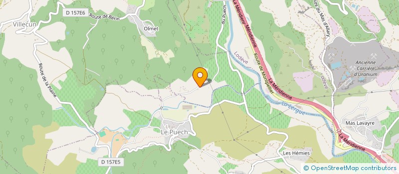 localisation de l'entreprise ERIC BELLET AGRICULTURE  OLMET-ET-VILLECUN