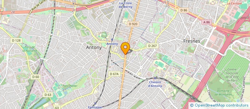 localisation de l'entreprise ERIC DELECROOIX ET DELECROIX, NOTAIRES ASSOCIES, SOCIETE CIVILE PROFESSIONNELLE TITULAIRE D'UN OFFICE NOTARIAL A ANTONY à ANTONY