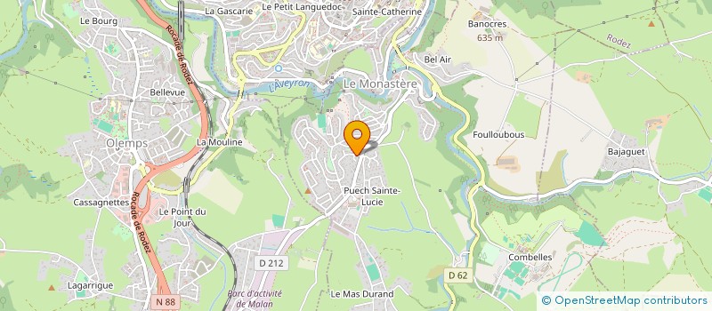 localisation de l'entreprise ERIC LACOMBE SAS  ONET LE CHATEAU