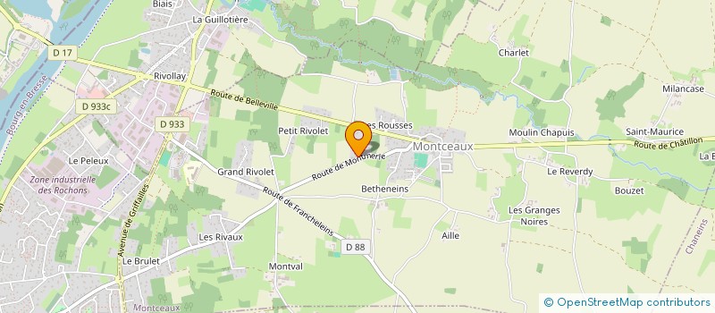 localisation de l'entreprise ERIDRIC  MONTCEAUX