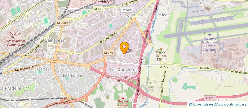 localisation de l'entreprise ERIMAT à CLERMONT-FERRAND