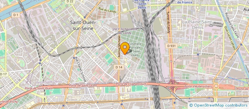 localisation de l'entreprise ERINVEST-ER2 SAS à SAINT-OUEN-SUR-SEINE