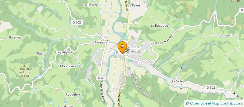 localisation de l'entreprise ERISANDAL  CONQUES-EN-ROUERGUE