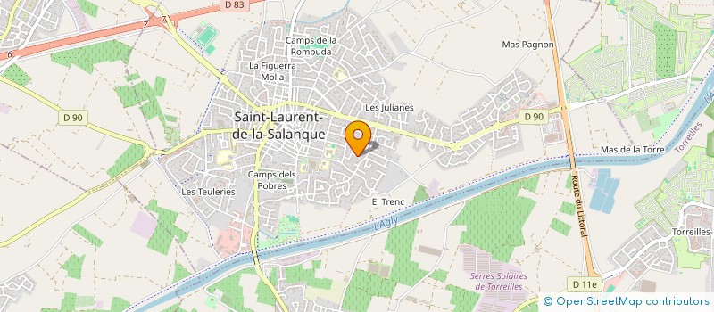 localisation de l'entreprise ERLINE  SAINT-LAURENT-DE-LA-SALANQUE