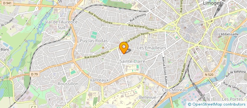 localisation de l'entreprise ERMIONE à LIMOGES