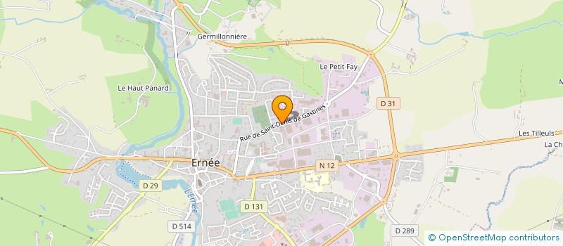 localisation de l'entreprise ERNEE AUTOMOBILES à ERNEE