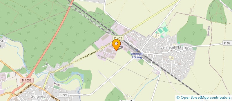 localisation de l'entreprise ERO DECOUPE INDUSTRIE à VERNEUIL L'ETANG