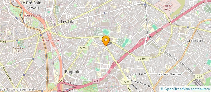 localisation de l'entreprise ERSYL  BAGNOLET