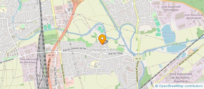 localisation de l'entreprise ERTEC à SOUFFELWEYERSHEIM
