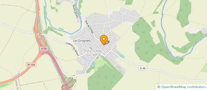 localisation de l'entreprise ERTEI à EVRY-GREGY-SUR-YERRE