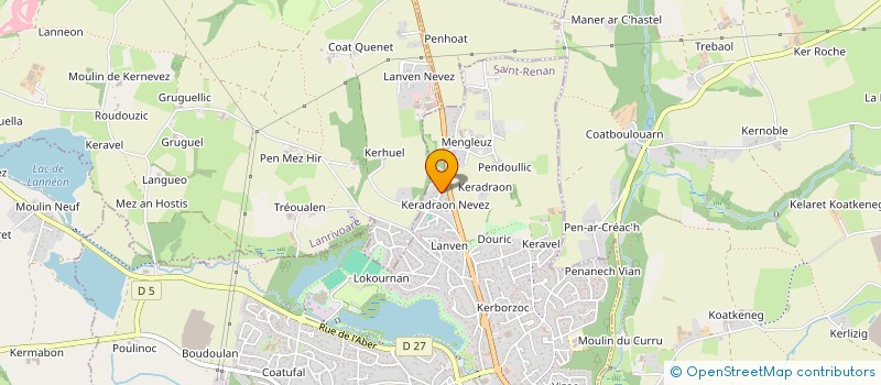 localisation de l'entreprise ERWAN GUEGUEN MENUISERIE à SAINT-RENAN