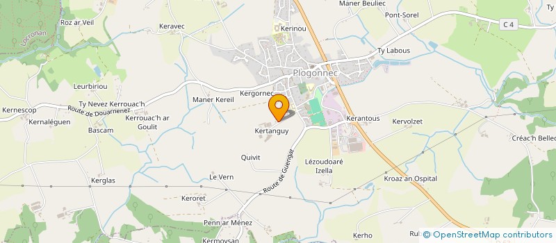 localisation de l'entreprise ERYS ENERGIES à PLOGONNEC