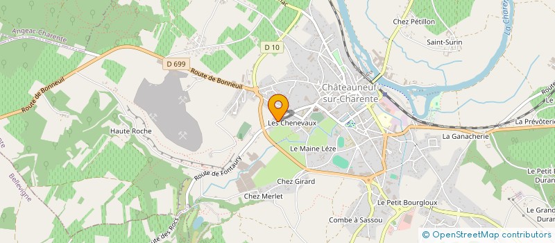 localisation de l'entreprise ERZULI à CHATEAUNEUF-SUR-CHARENTE