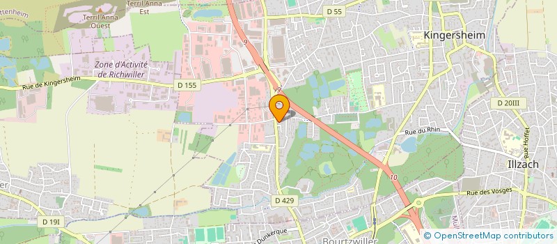 localisation de l'entreprise ES CHAUFFAGE SANITAIRE CLIMATISATION  KINGERSHEIM