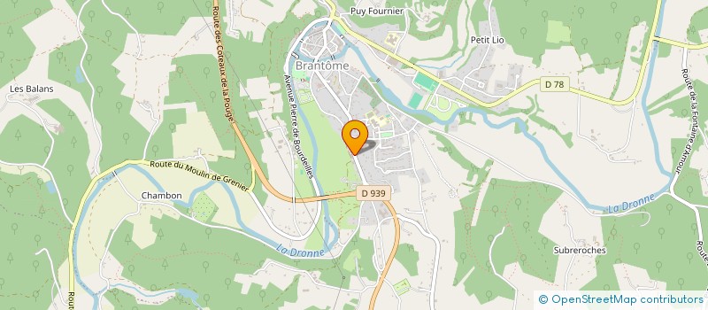 localisation de l'entreprise ESCAPADE 24  BRANTOME EN PERIGORD