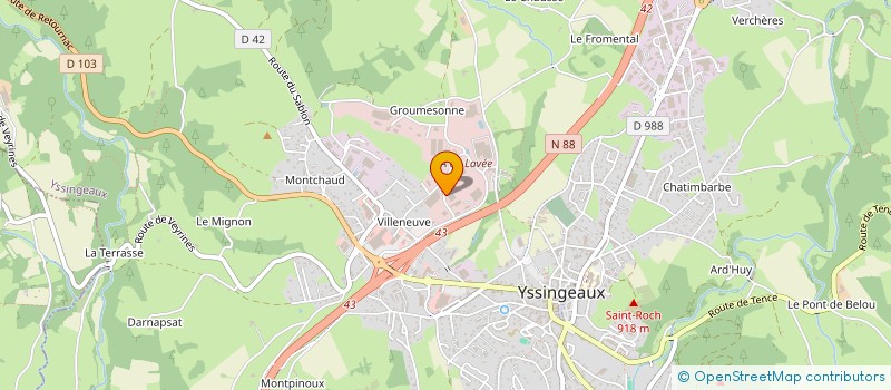 localisation de l'entreprise ESCOMEL  YSSINGEAUX