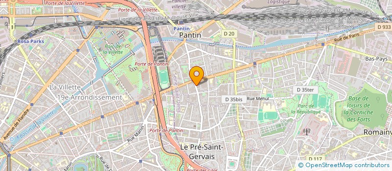 localisation de l'entreprise ESPACE à PANTIN