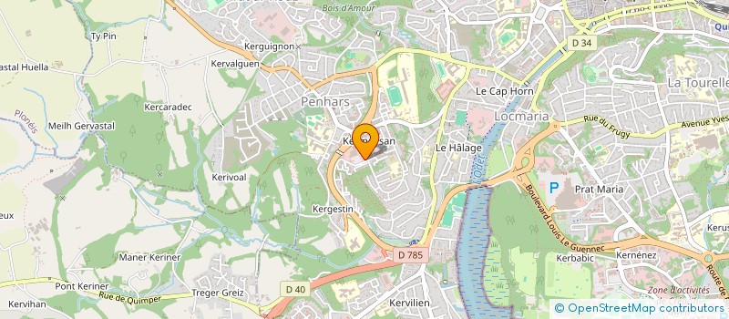 localisation de l'entreprise ESPACE ANIMATION ENFANT KERMOYSAN à QUIMPER