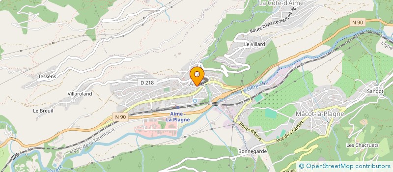 localisation de l'entreprise ESPACE ASSOCIATIF CANTONAL à AIME-LA-PLAGNE